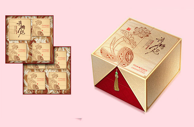 金色高档月饼礼盒设计