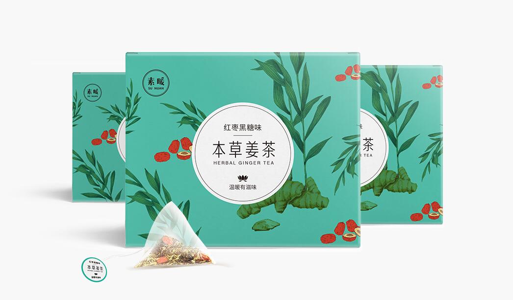 本草姜茶盒子包装设计